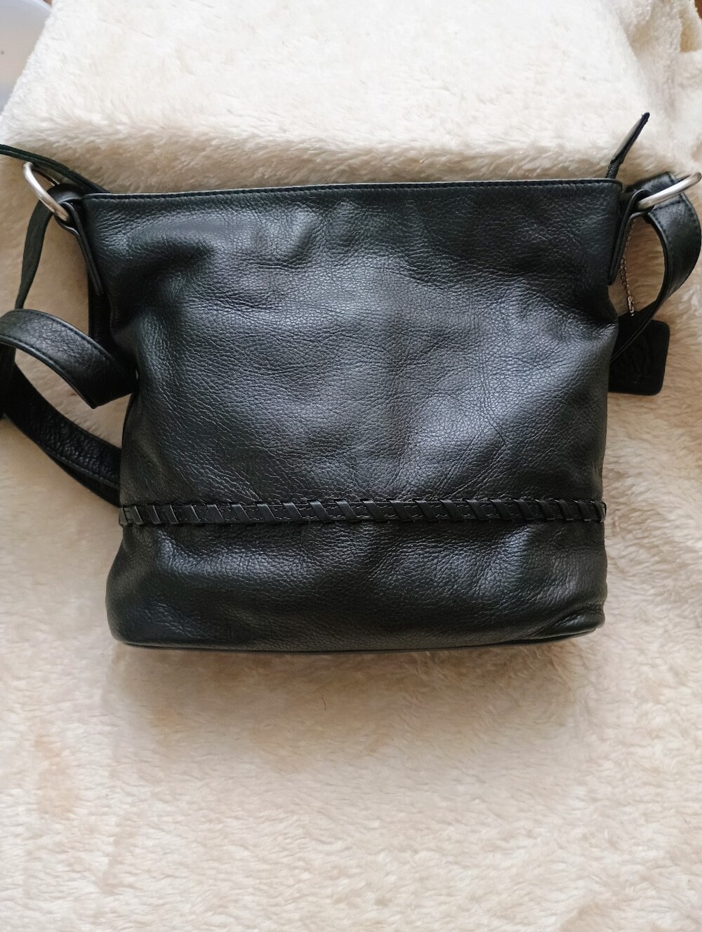 Osgoode Marley Black Genuine Leather Braided Shoulder Bag / Hobo